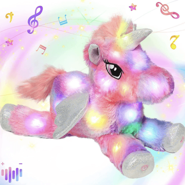 Hopearl Unicornio de Peluche con luces LED Colorido